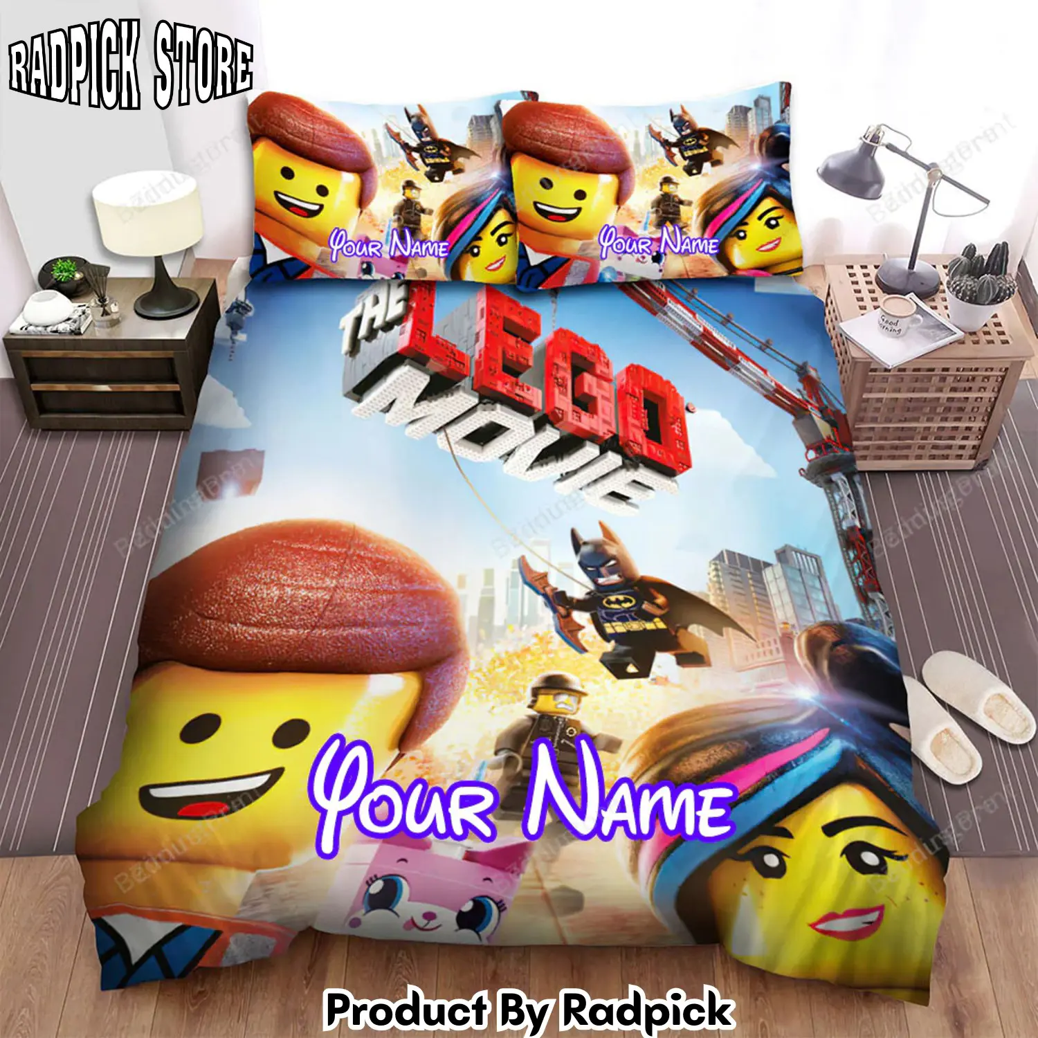 Radpick the lego movie special edition movie poster bed sheets duvet cover personalized name bedding sets rp3271100